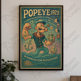Popeye 94th Anniversary Vintage Pop Culture Poster