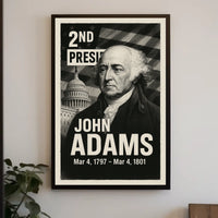 John Adams 2nd President of the United States Digital Montaje Poster