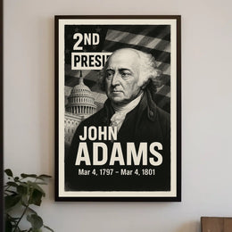 John Adams 2nd President of the United States Digital Montaje Poster