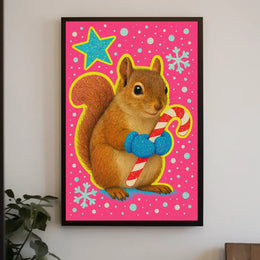 Festive Squirrel Delight Poster