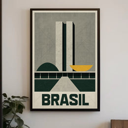 Brasil Modernist Architecture Wall Art Print PosterGoat