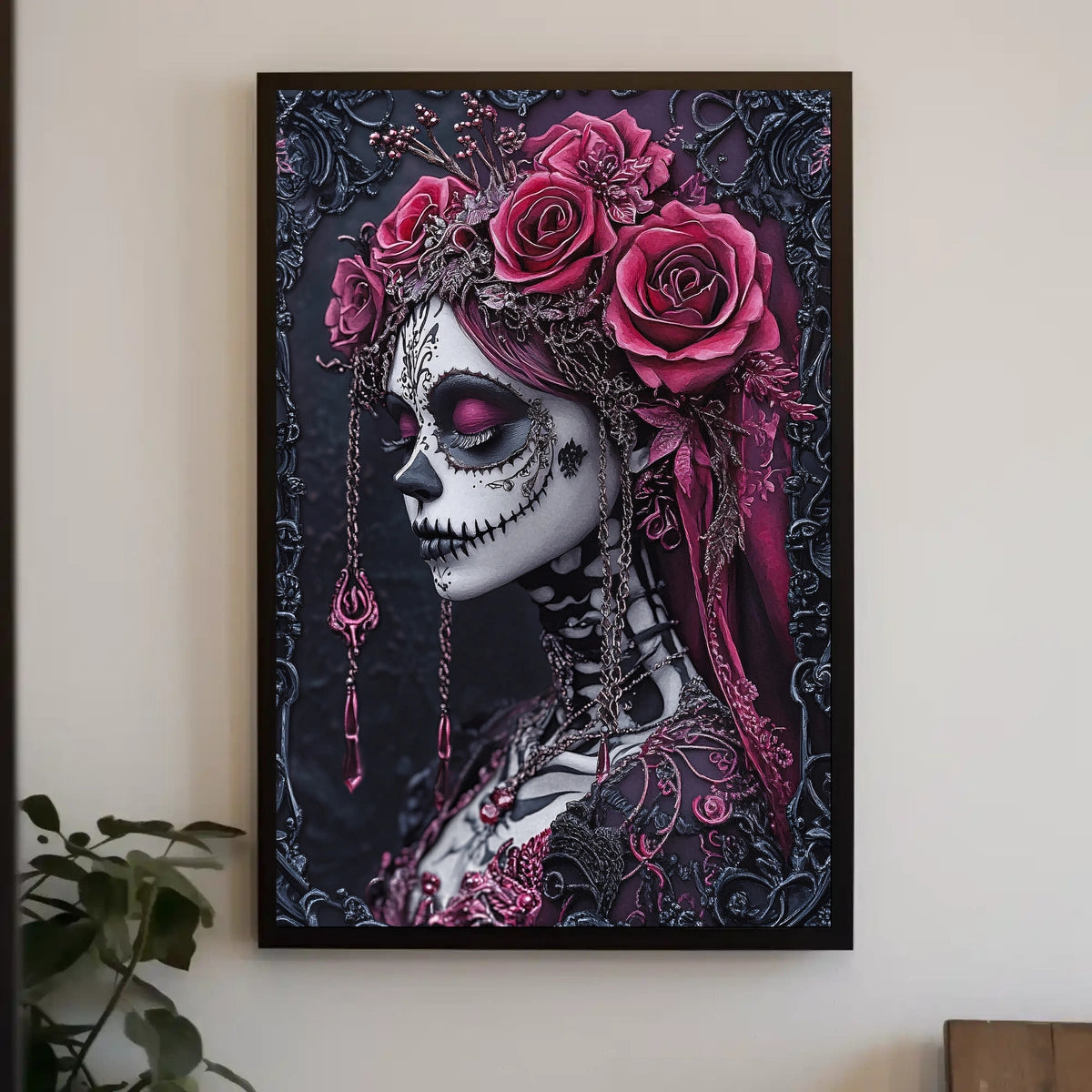 Día de los Muertos Skeleton Art Cultural Poster