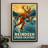 Reindeer Speed Skating Poster