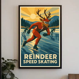 Reindeer Speed Skating Poster