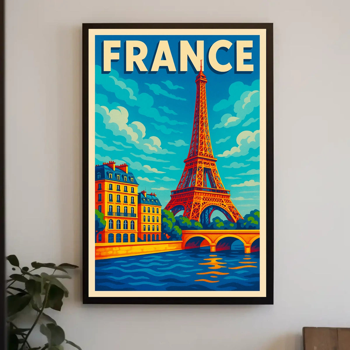 France Eiffel Tower Illustration Poster
