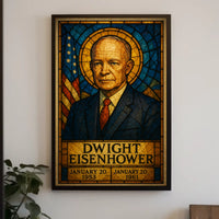 Stained Glass Presidential Portrait Patriotic Historical or Presidential Poster