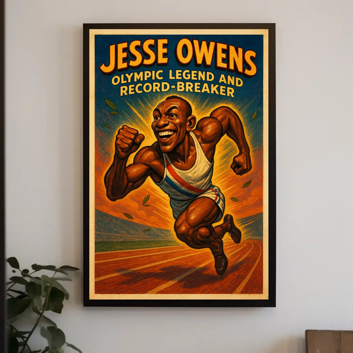 Olympic Sprinting Legend Vintage Motivational Poster