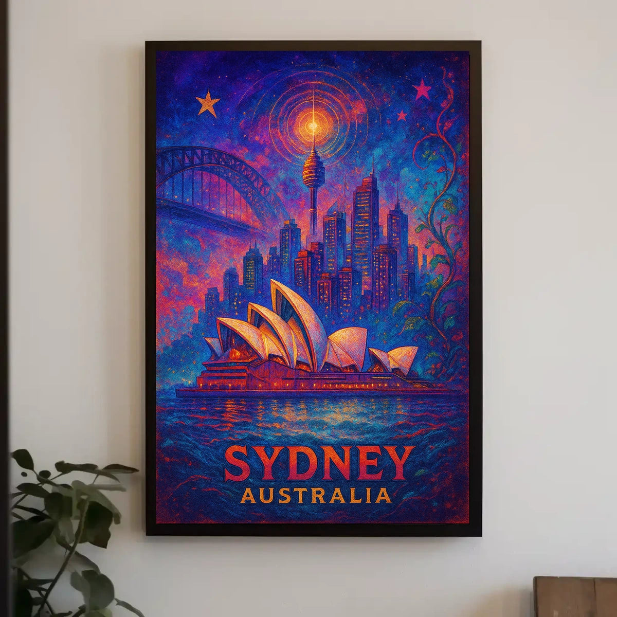 Sydney Opera House Vibrant Artistic Poster Print