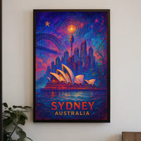 Sydney Opera House Vibrant Artistic Poster Print