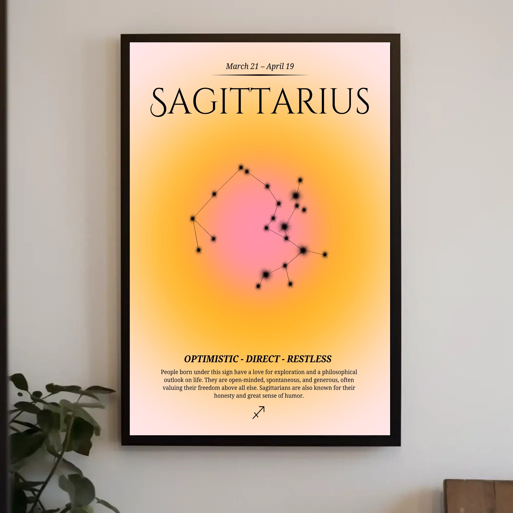 Sagittarius Zodiac Constellation Minimalist Art Print PosterGoat