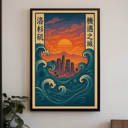 Los Angeles Sunset Fusion Urban or Cityscape Poster