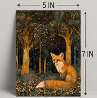 Whimsical Fox in Enchanted Forest Fantasy or Mythology Poster