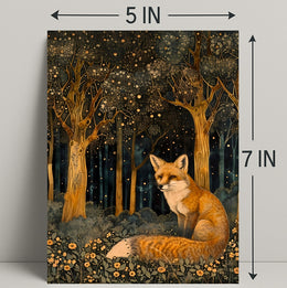 Whimsical Fox in Enchanted Forest Fantasy or Mythology Poster