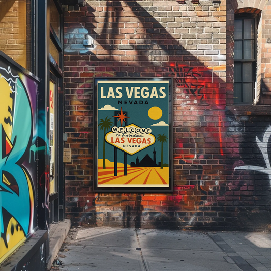 Classic Las Vegas Welcome Sign Retro Art Poster