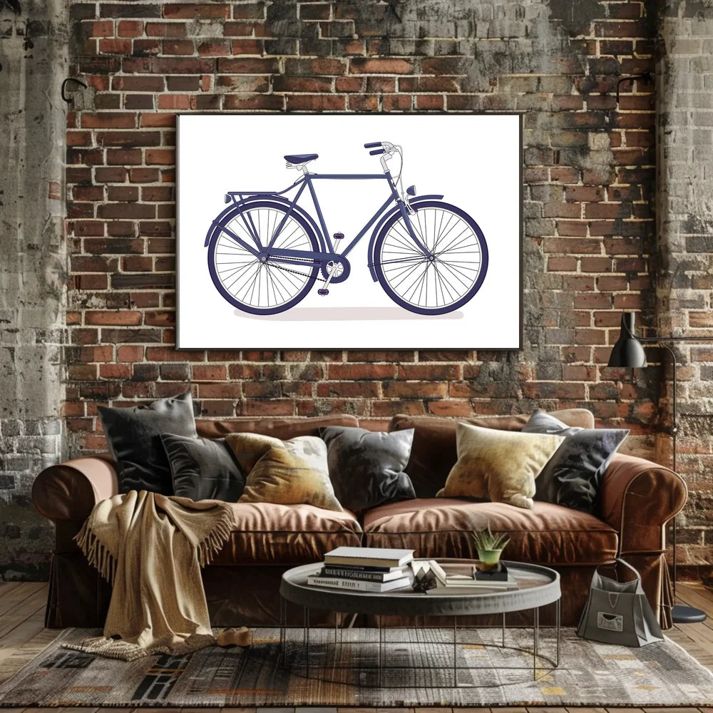 Vintage Bicycle Poster: Modern Retro Design
