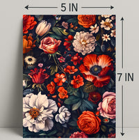 Floral Symphony Against Darkness: Artistic Poster
