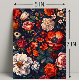 Floral Symphony Against Darkness: Artistic Poster
