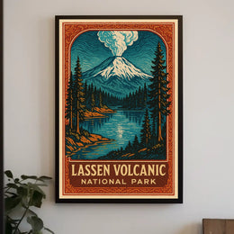 Lassen Volcanic National Park Scenic Timeless Wanderlust Wall Art Decor Collectors Edition Poster