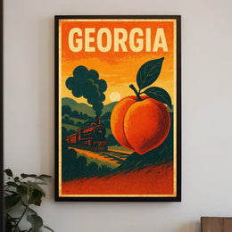 Georgia Land of Peaches and Trains Poster