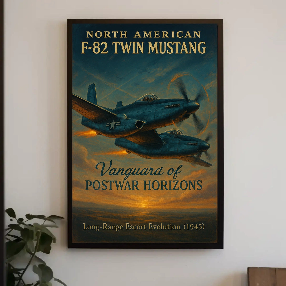 North American F-82 Twin Mustang Vintage Poster