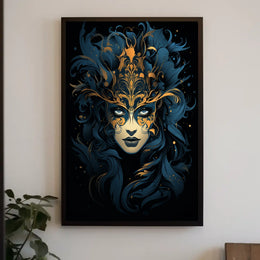 Intricate Masquerade Mask Artistry Fantasy or Mythology Poster