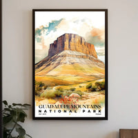 Guadalupe Mountains Watercolor Wall Art Poster