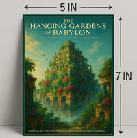 Hanging Gardens of Babylon Photorealistic Fantasy Mythology Poster