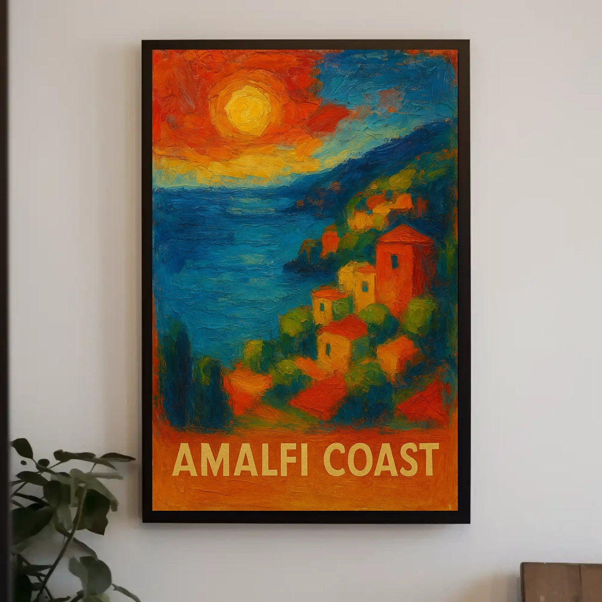 Amalfi Coast Poster Wall Art for Coastal Home Decor