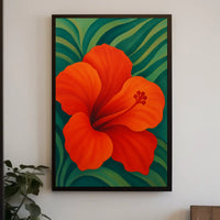Tropical Hibiscus Flower Poster: Bold Modern Art