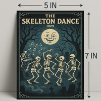 Dancing Skeletons Vintage Halloween Pop Culture Poster