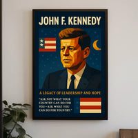 Kennedy Legacy Vintage Patriotic Poster: Leadership & Hope