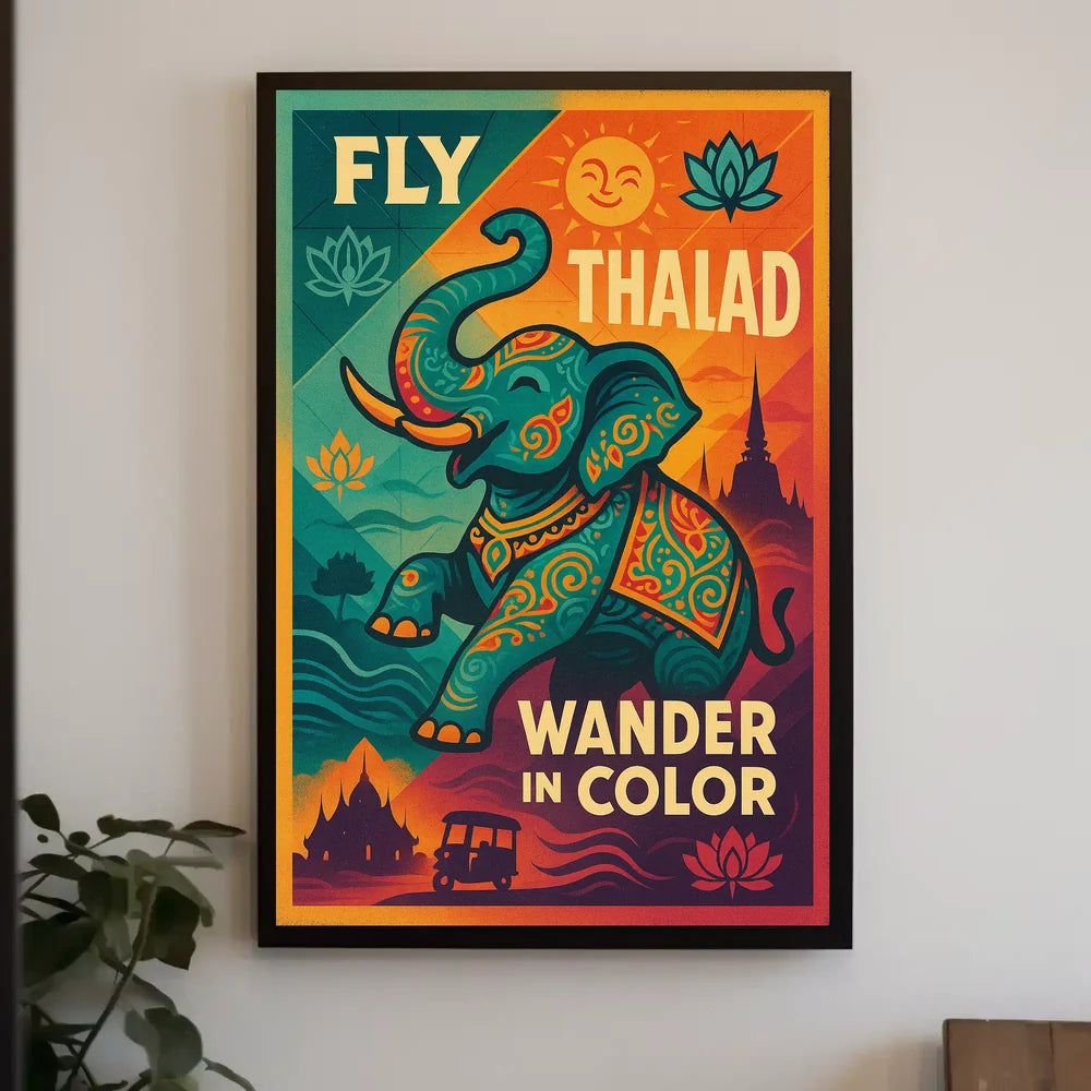 Thailand Adventure Vintage Travel Poster PosterGoat