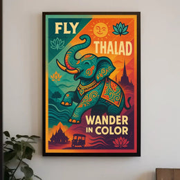 Thailand Adventure Vintage Travel Poster PosterGoat