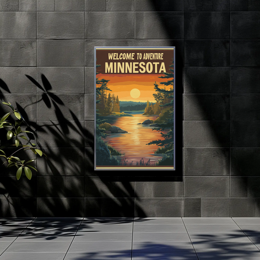 Welcome to Adventure - Minnesota Vintage Travel Poster