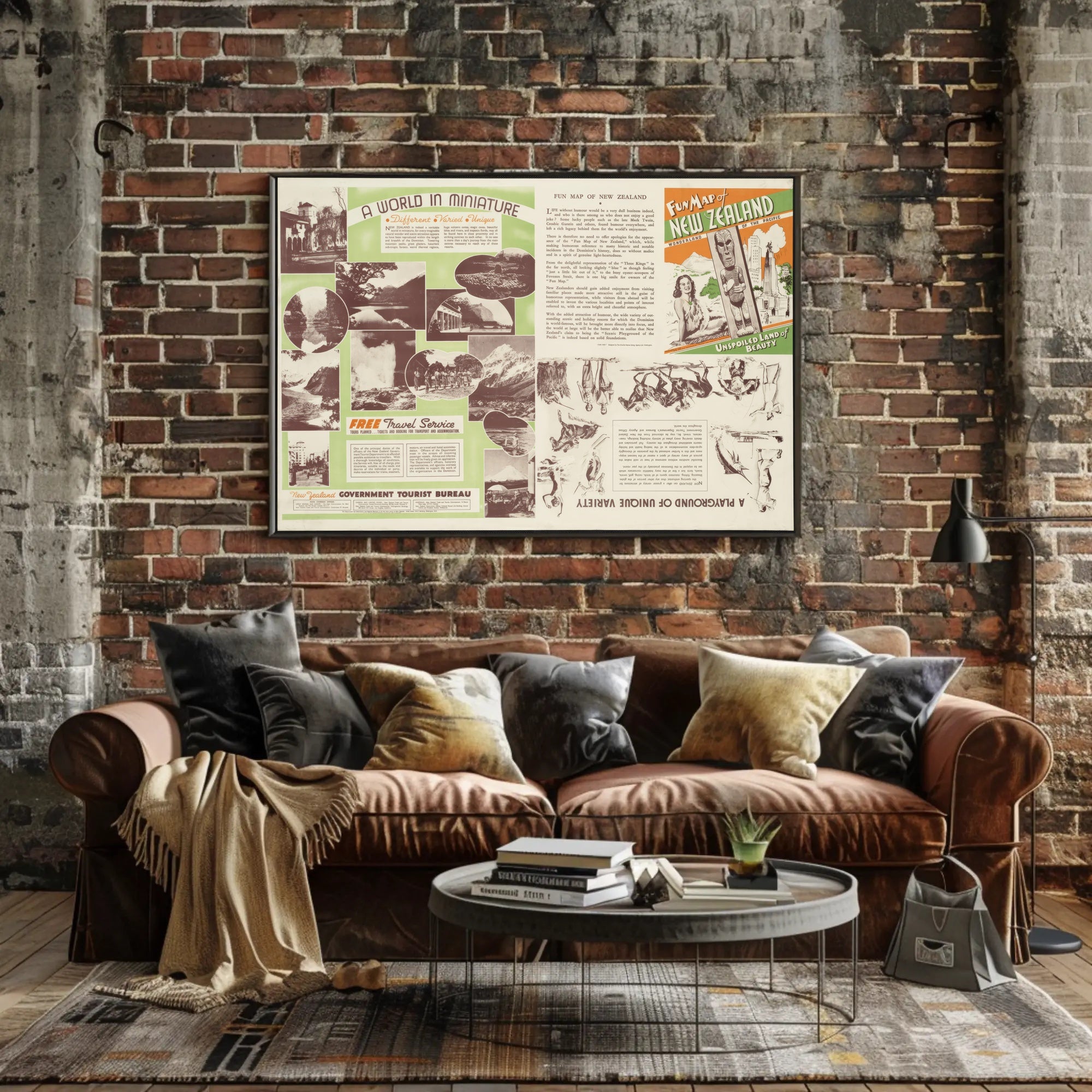 New Zealand Fun Map Poster PosterGoat
