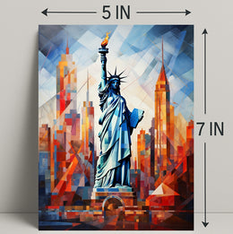 The Statue Of Liberty A Modern Mosaic Poster
