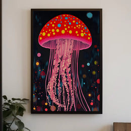 Jellyfish Poster Vibrant Dreamscape Wall Art