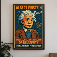 Einstein Relativity Theory Vintage Science Office Poster