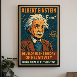 Einstein Relativity Theory Vintage Science Office Poster