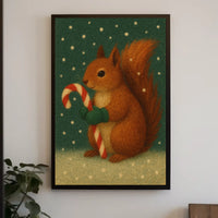 Festive Squirrel Delight Poster