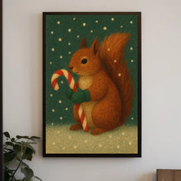 Festive Squirrel Delight Poster