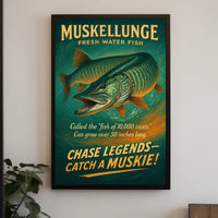 Muskellunge Adventure Vintage Fishing Poster for Anglers