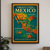 Vibrant Cities of Mexico Poster