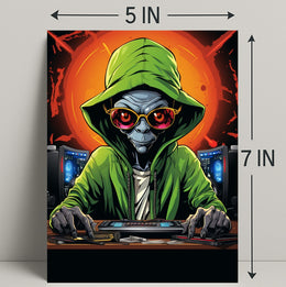 Alien Hacker In Action Poster