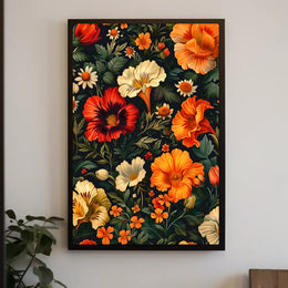 Vibrant Floral Symphony William Morris Art Poster