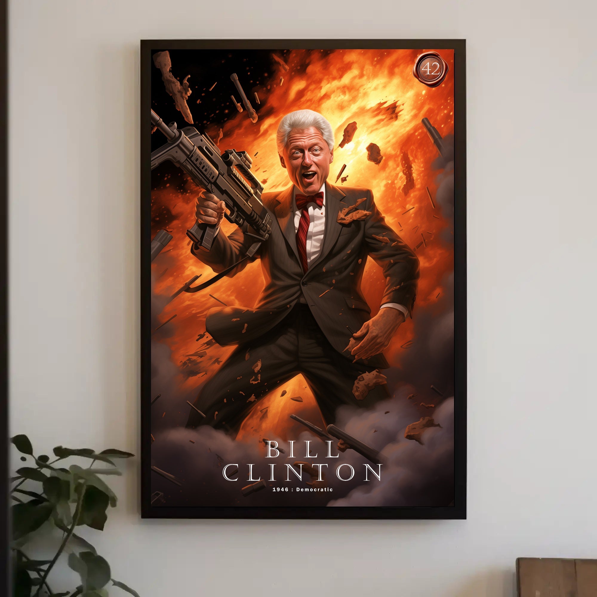 Bill Clinton Funny President Cartoon Poster
