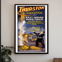 Magic Rope-Trick Illusion Vintage Cultural or Heritage Poster