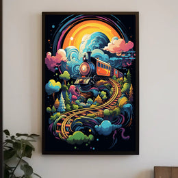 Whimsical Train Journey Poster