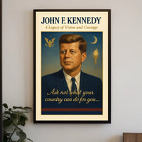 John F. Kennedy Vintage Patriotic Poster Art