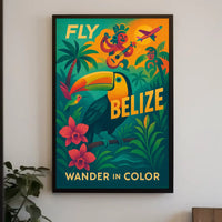 Vibrant Belize Travel Adventure Poster - Travel Poster PosterGoat